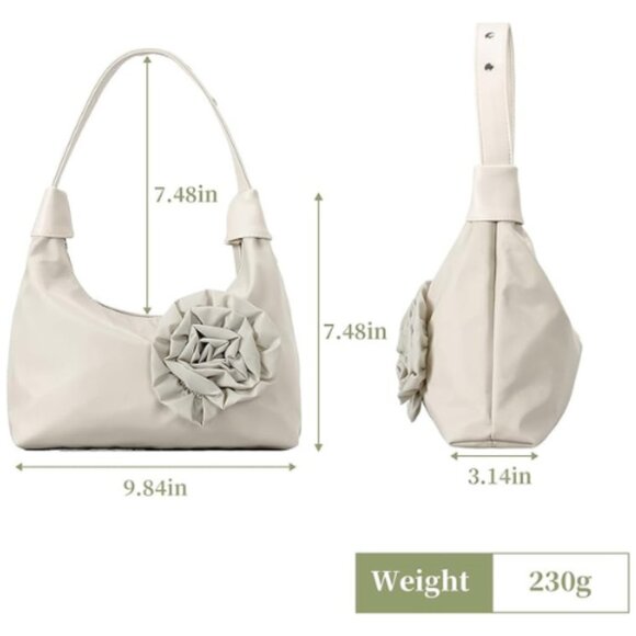 Nylon Shoulder Bag Women Small Purses Hobo Handbag Mini Clutch Purse Apricot - Picture 5 of 6